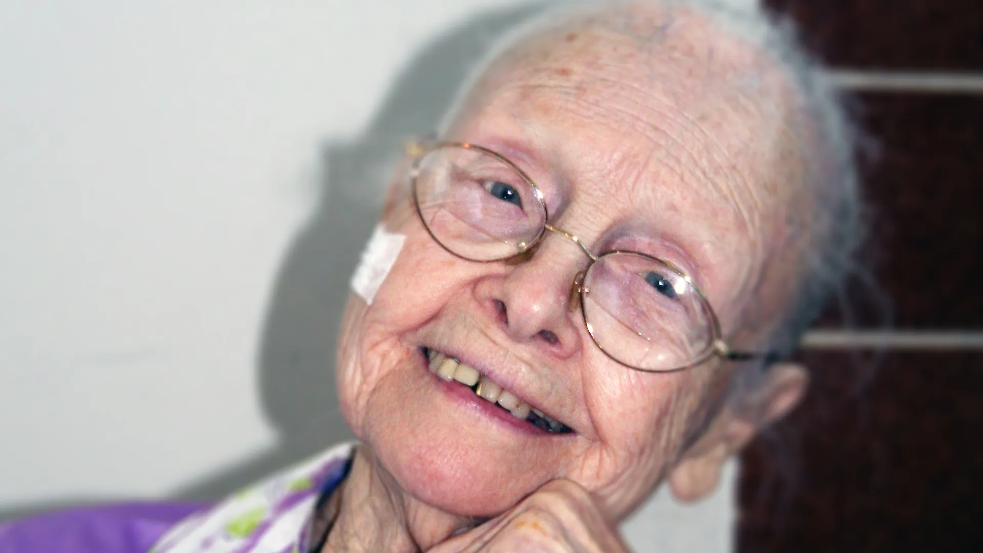 Older adult resident in her community center